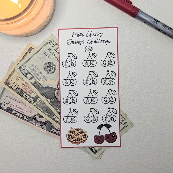 Mini Cherry Savings Challenge | For A6 Envelopes | Cash Envelopes | Monthly Savings