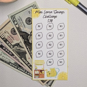 Mini Lemon Savings Challenge | For A6 Envelopes | Cash Envelopes | Monthly Savings