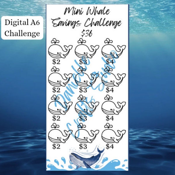 Mini Whale Savings Challenge | For A6 Envelopes | Cash Envelopes | Monthly Savings