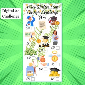 Mini Student Loan Savings Challenge | For A6 Envelopes | Cash Envelopes | Monthly Savings