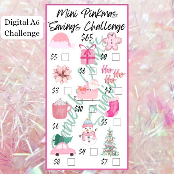 Mini Pinkmas Savings Challenge | For A6 Envelopes | Cash Envelopes | Monthly Savings