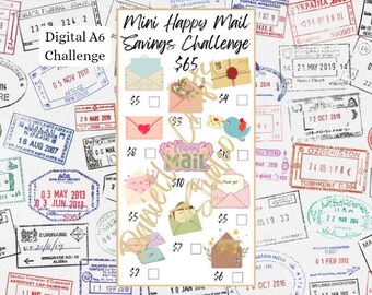 Mini Happy Mail Savings Challenge | For A6 Envelopes | Cash Envelopes | low-income Savings