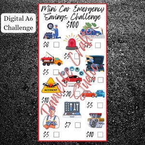 Mini Car Emergency Savings Challenge | For A6 Envelopes | Cash Envelopes | Monthly Savings