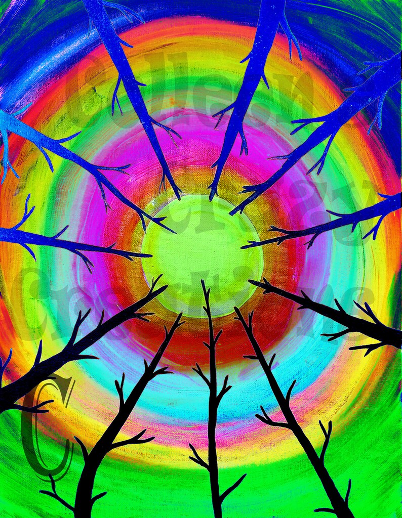 Circle of Trees Art Print Etsy