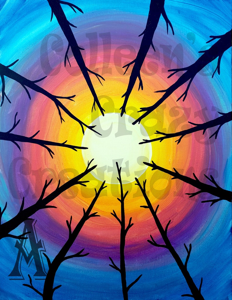 Circle of Trees Art Print Etsy