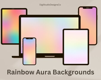 Aura Background | Screensaver | Wallpaper | App Covers | Digital Download - Rainbow Aura