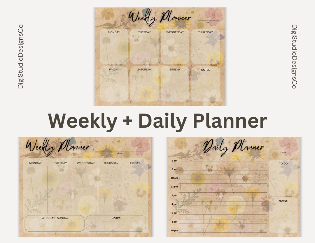 Weekly + Daily Planner | Digital Planner | Printable Planner | PDF ...