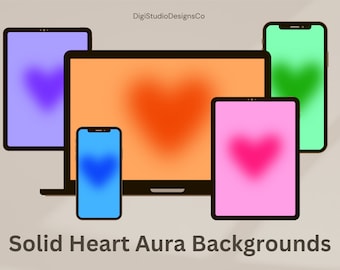 Aura Background | Screensaver | Wallpaper | App Covers | Digital Download - Solid Aura Heart