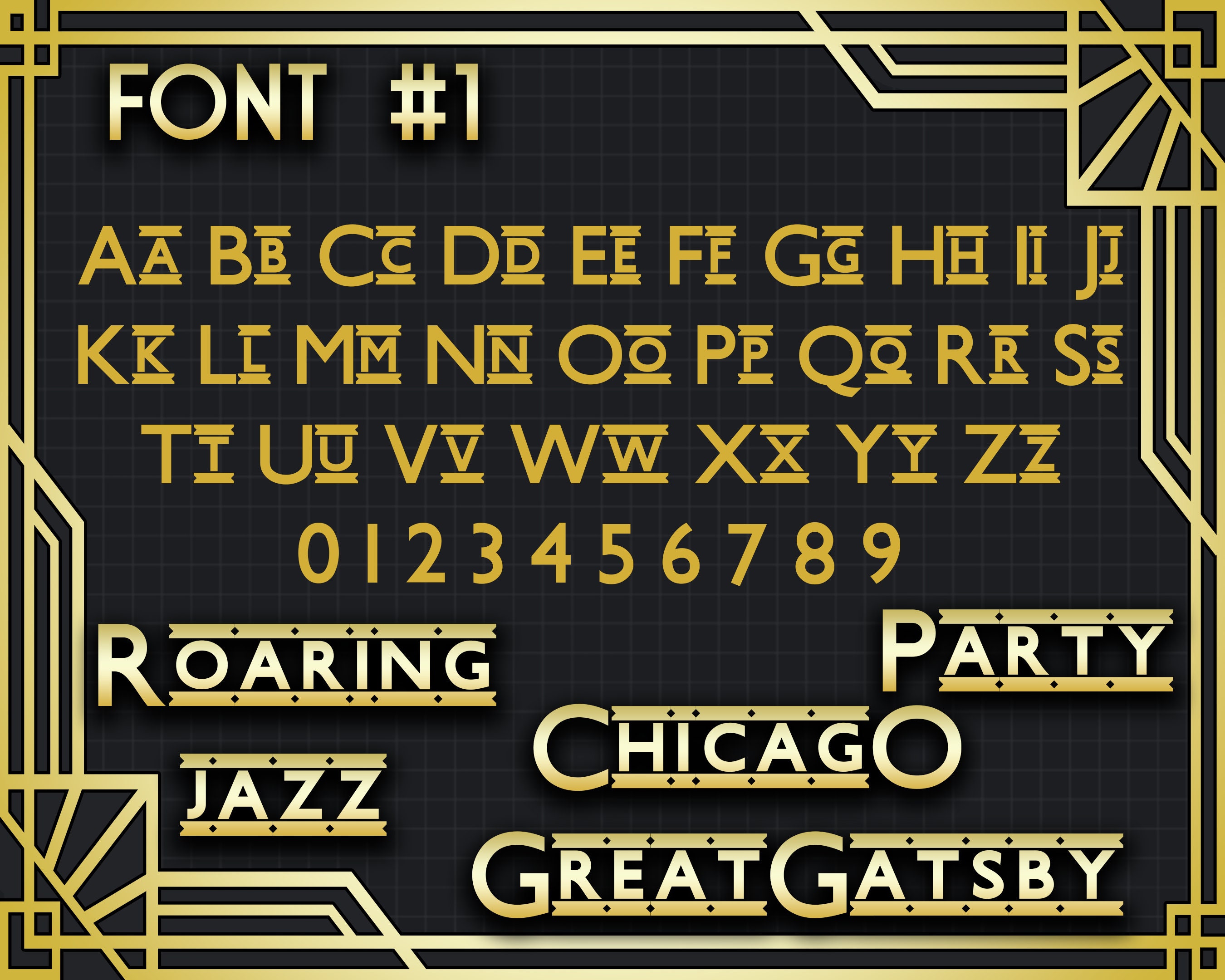 Roaring 1920s Font Bundle The Great Gatsby Font For Cricut Chicago Roaring 1920s Font Bundle The Great Gatsby Font For Cricut Chicago