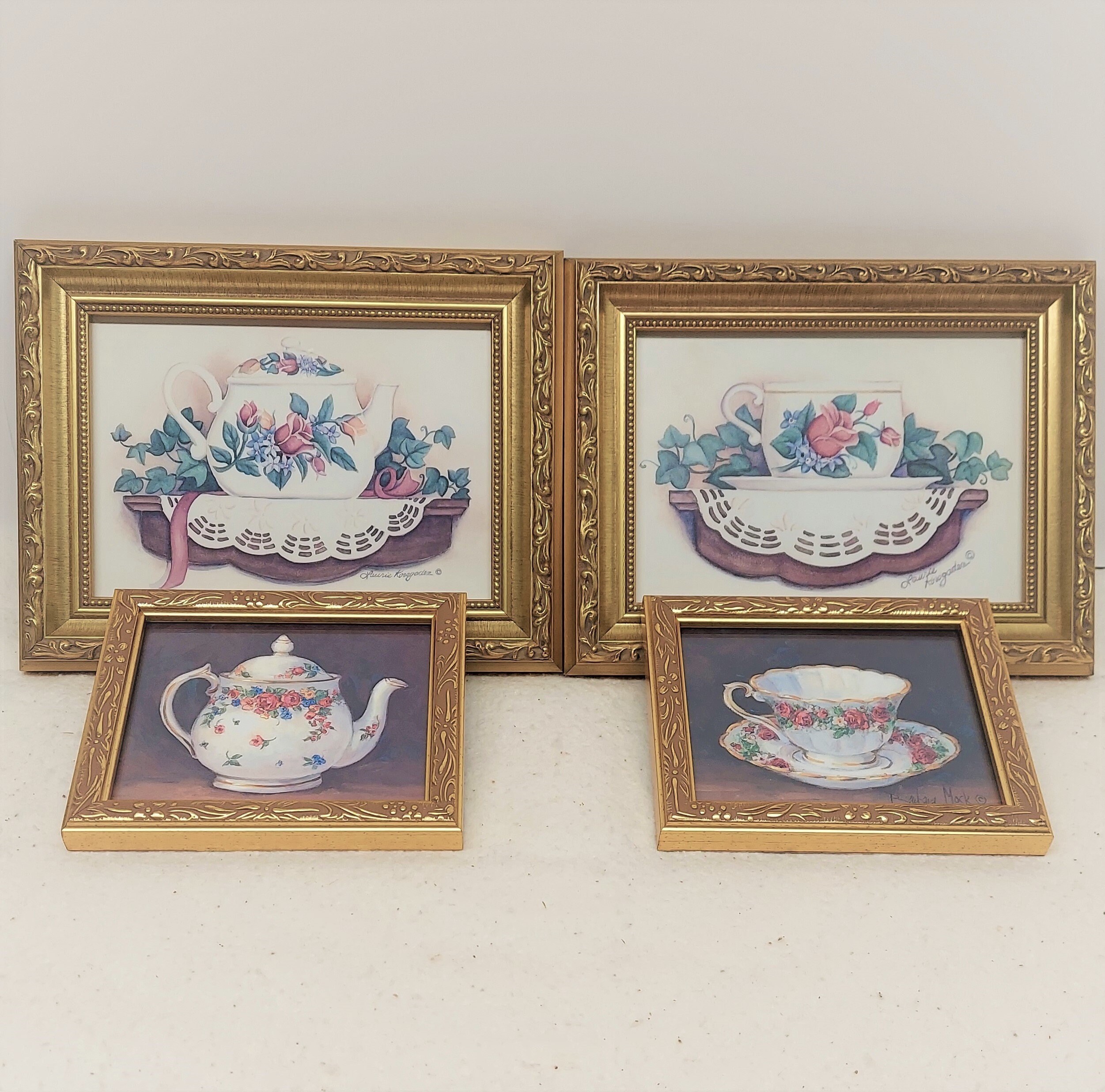 Tea Pots and Tea Cups Framed Pictures Dining Room Decor Etsy UK