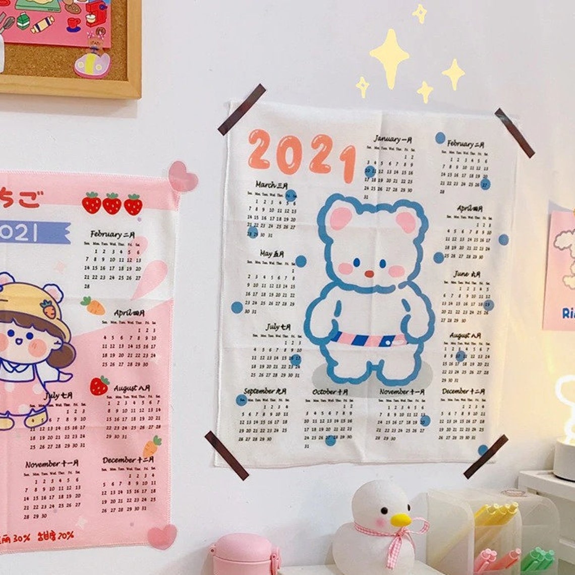 Kawaii Tapestry aesthetic girls room Cute tapestry desk room Etsy