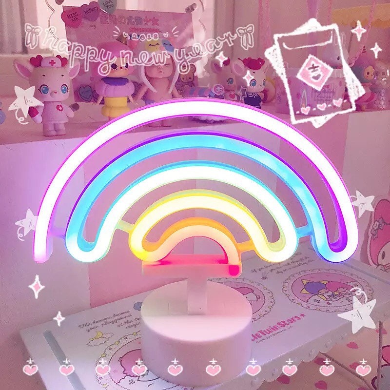 Rainbow Led Light Anime room decor lamp Led neon sign Etsy