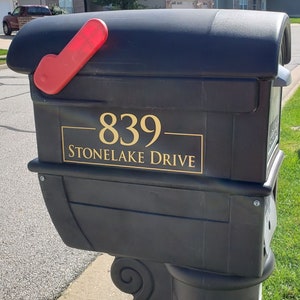 Personalized Mailbox Decal - Home Address - 10.5&quot; x 4.4&quot; (or custom size) - Vinyl Decal Sticker