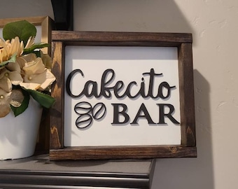 Cafecito Bar, Coffee Bar, Spanglish Wooden Sign, Home Decor, Home-Decor