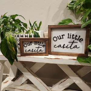 Our Little Casita, Spanglish, Wooden Sign, New House Present, Housewarming Gift for Home, Shelf Decor, Thoughtful