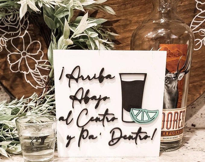 Arriba Abajo Al Centro Y Pa Dentro Bar Sign Wooden Decor - Etsy