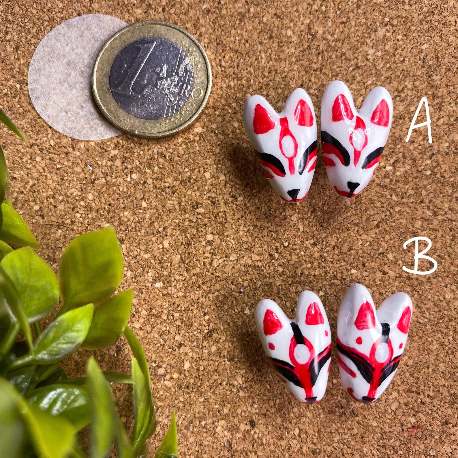 Kitsune Mask earrings Clay Earrings Fox Earrings Japan Etsy