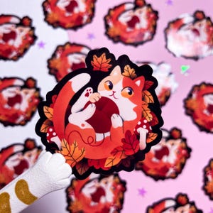 Autumn Cat Stickers | Mushroom | Cat Stickers | Kawaii | Sticker | Calico | Geisterkatzeart | Geisterkatze | Katze | Herbst