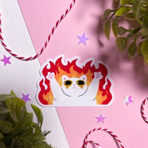 Hell Flame Cat Stickers | Katze | funny Stickers | Cat Stickers | Kawaii | Sticker | Geisterkatzeart | Geisterkatze | Meme