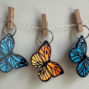 Butterfly Keychain For Car Key Accessory Whimsical Bag Charm Fairytale Key Ring Vibrant Insect Zipper Pull For Backpack