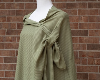 Lightweight Keyhole Knit Shawl Excellent for Travel and Cool Temps - Also Great as Nursing Cover