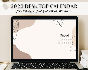 Aesthetic Desktop Wallpaper, 12 Month, 2022, Warm Neutral Calendar for  Laptop and Computer, Minimal, Mac, Windows - Etsy