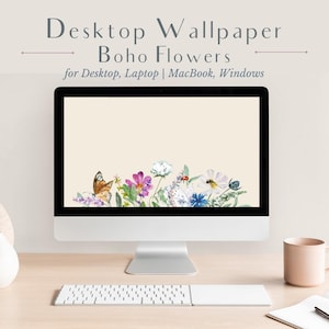 Aesthetic Desktop Wallpaper, Groovy Retro Flowers, Y2K Pastel 90s ...