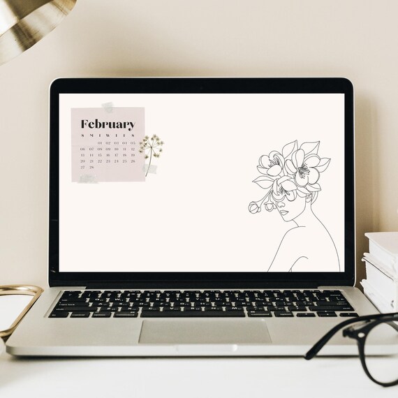 Aesthetic Desktop Wallpaper, 12 Month, 2022, Warm Neutral Boho Calendar for  Laptop and Computer, Feminine Line Art, Minimal, Mac, Windows - Etsy Denmark