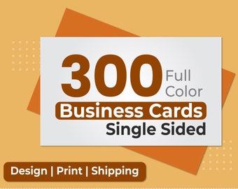 300 Full Color Business Card Printing with FREE Custom Design & FREE Same Day Shipping Single Sided Cards