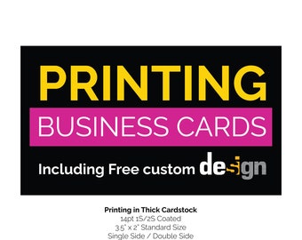 3.5” x 2” CUSTOM BUSINESS CARDS, Add Logo & Social Media Details, Visiting or Thank You Cards, Standard, Custom Design, Printed, Ship Free