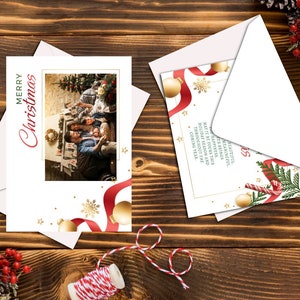 Personalized Christmas Cards With Your Family Photos, Free Same Day Design & Shipping, includes Envelope, Custom Greeting Card, Holiday Card