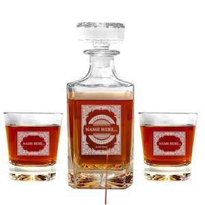 Whiskey Decanter Christmas Gifts for Him - Gift for Husband, Anniversary Gift, Bourbon Decanter for Men, Decanter, Whiskey Glasses