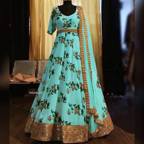 Fully Stitch Women Designer Long Floral 