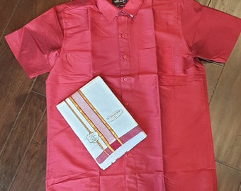 Matching Shirt & Dhoti Set Half/full Sleeves Without Pocket/velcro for Men  Cotton/silk 