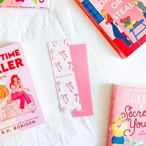 Book Lover Bookmark | Pink Bookmark | Bow Bookmark | Coquette Bookmark | Cute Bookmark | Book Lover Gift | Gift for Her |Bow Ribbon Bookmark