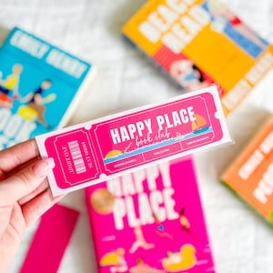 Happy Place Bookmark | Emily Henry Bookmark | Cute Bookmark | Ticket Bookmark | Bookish Gifts for Her | Handmade Bookmark |Emily Henry Decor