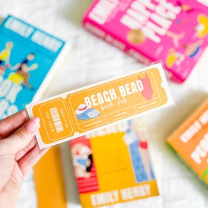 Beach Read Bookmark | Emily Henry Bookmark | Cute Bookmark | Ticket Bookmark | Bookish Gifts for Her | Handmade Bookmark | Emily Henry Decor