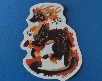 Oak dragon sticker | fantasy creature | waterproof | vinyl sticker | journal | laptop | pearlablaze