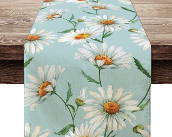 ALAZA U Life Spring Summer Floral Flower Daisy Table Runner Runners Cloth for Kitchen Dining Tables 13 x 90 inch ALAZA U Life Spring Summer Floral Flower Daisy Table Runner Runners Cloth for Kitchen Dining Tables 13 x 90 inch