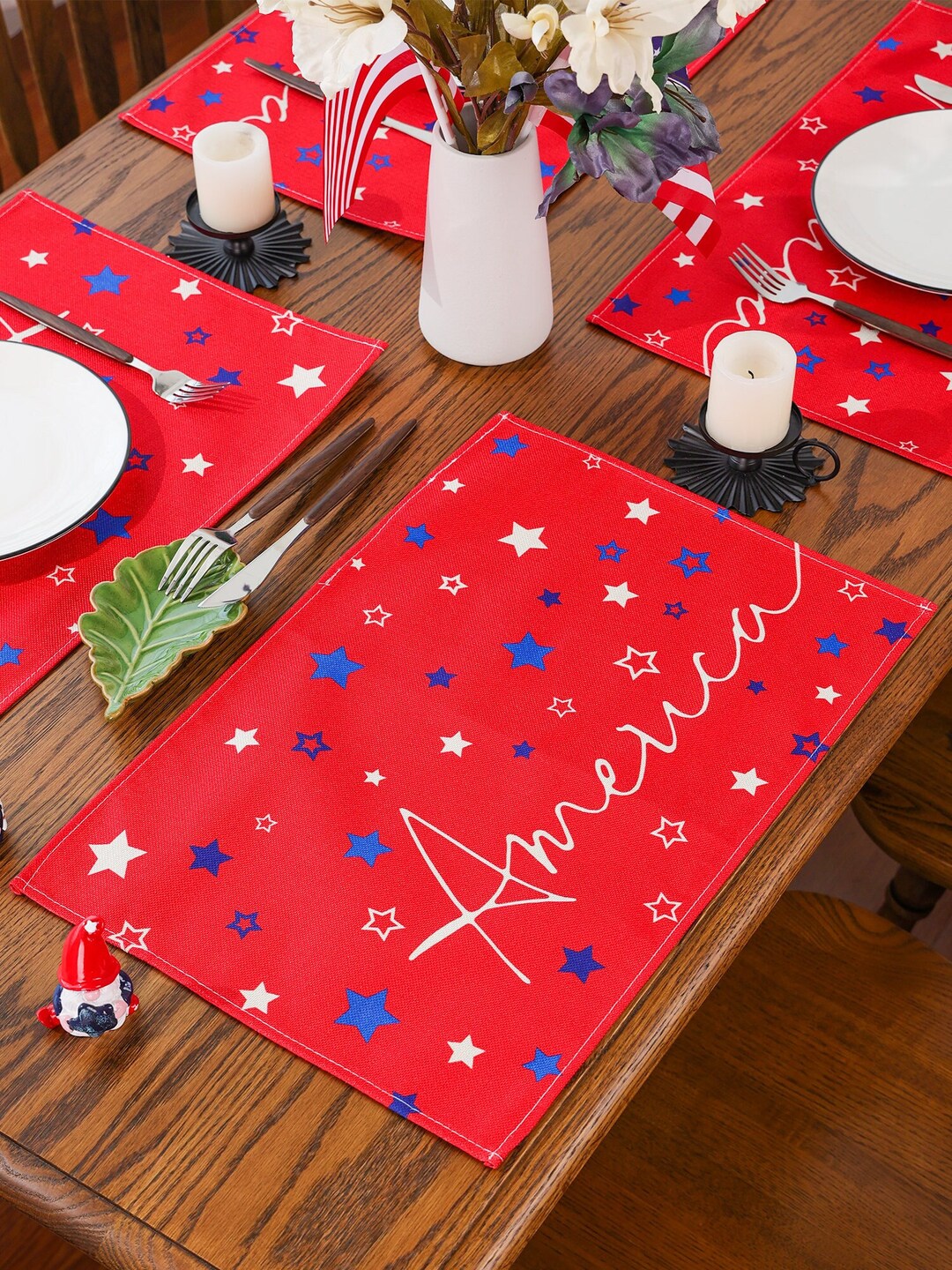 4th of July Placemats 12 X 18 Inch Patriotic Placemats Set of Etsy