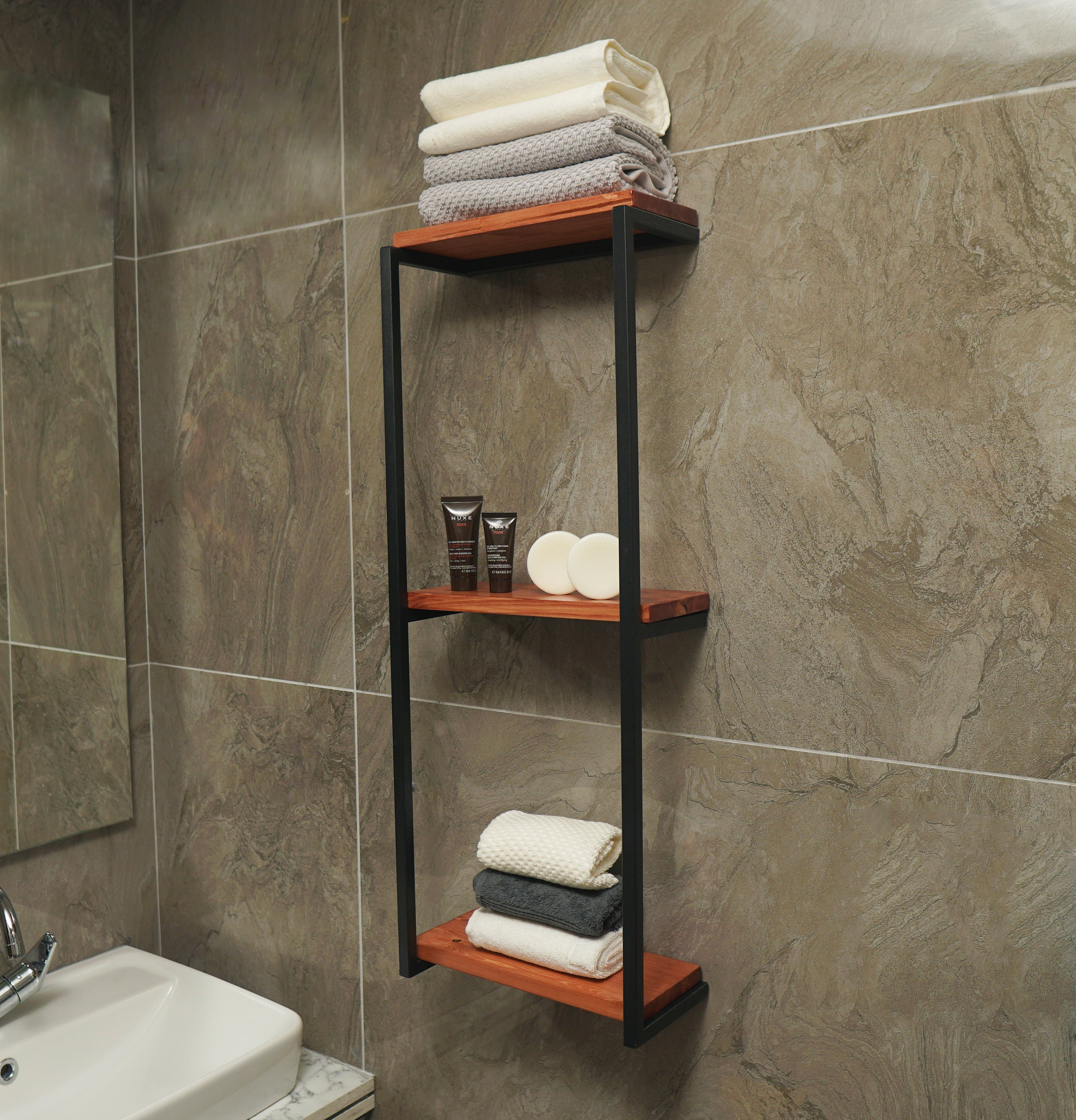 3-tier Wall Mounted Shelf for Bathroom Towel Storage Cabinet - Etsy