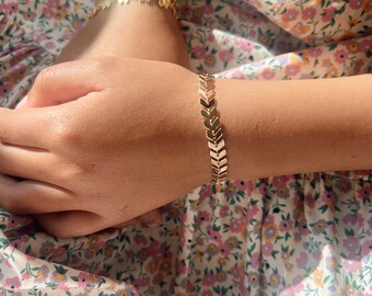 The Kate Bracelet | 14K Gold-filled Fishbone Bracelet | 14K Gold-Chevron Bracelet