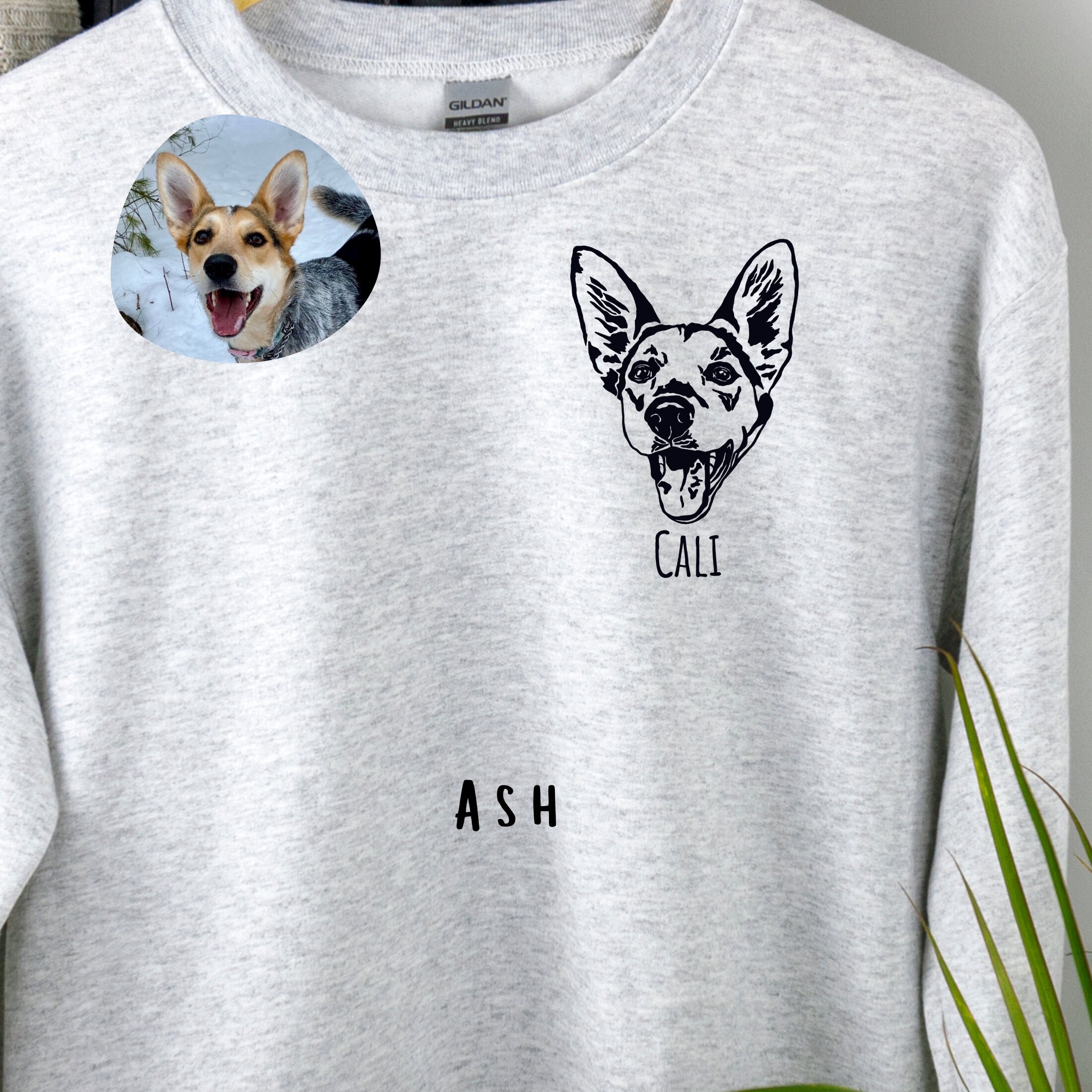 Custom Pet Face Crewneck Sweatshirt Dog Design Cozy Etsy