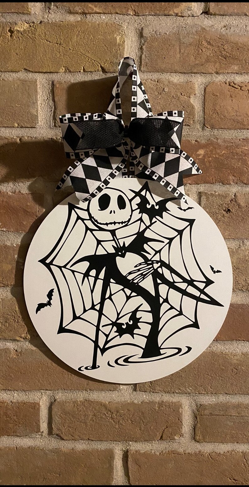 Jack Skellington Door Hanger Halloween Door Hanger 14 in Etsy