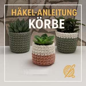 Crochet pattern basket for flowers - for beginners - flowerpot crochet basket flower basket modern PDF German DIY * instant download *