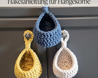 Crochet pattern for a hanging basket in 20 minutes - for beginners - modern crochet basket PDF German DIY instant download