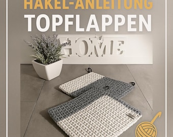Crochet pattern pot holders modern coasters PDF German DIY * instant download * very stable