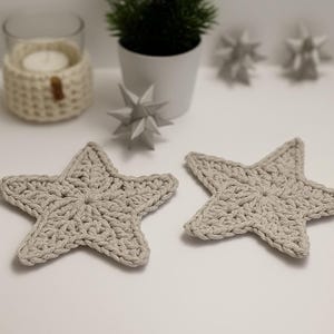 Crochet pattern star in 2 variations for beginners Christmas coaster PDF German DIY * instant download *