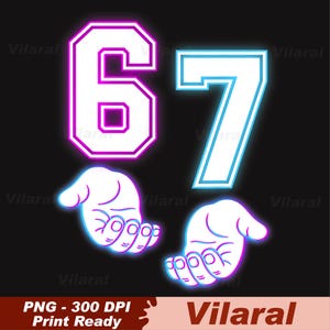Funny Six Seven 6 7 Meme Gen Alpha Slang 6 7 Glowing Hands Png, Six Seven 6 7 Meme Funny Hands Png,  Six Seven Funny Viral Meme Humor Png