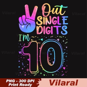 Pace a singole cifre, ho 10 anni, 10° compleanno Png, 10° compleanno Png, 10° compleanno Gro-ovy Retro Png, Decimo compleanno per bambini Png